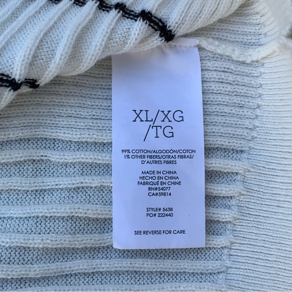 White Duster Length Cardigan with Black Dashes (Cabi) - Picture 6 of 7